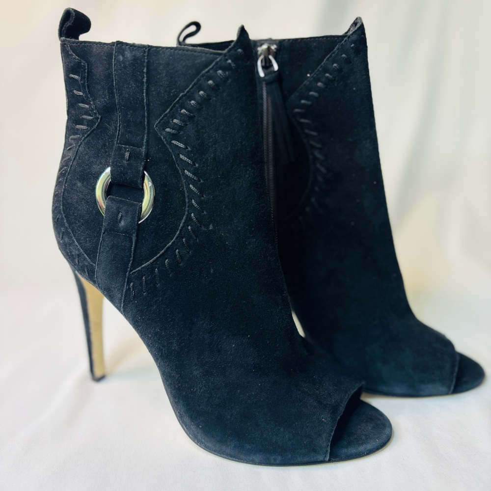 Rebecca Minkoff Ridley Stiletto‎ Heel Peep Toe Booties 8 - Picture 12 of 15